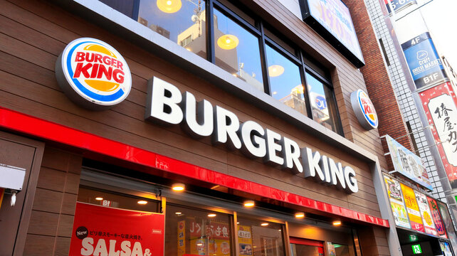BURGER KING hamberger shop in Shibuya, Tokyo, Japan