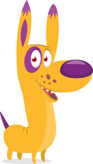 Cute cartoon  funny dog. Vector illustration