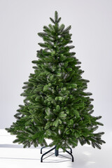 Christmas tree on a white background without decorations