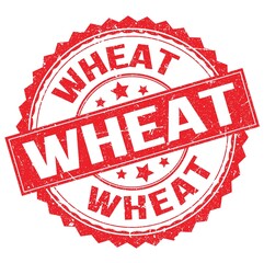 WHEAT text on red round stamp sign