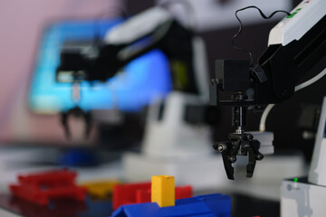 Mechanical robotic hand manipulator in industrial production