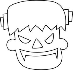 Halloween doodle simple line illustration