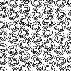 Sliced ​​sweet pepper. Sketch. Repeating vector pattern. Seamless vegetable ornament. Vector illustration. Slice of sweet vegetable. Doodle style. Outline on isolated background. Idea for web design.