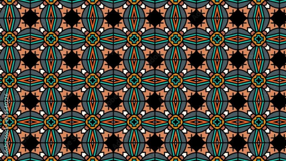 Poster abstract ornament flower colorful doodle style background loop animation. endless video background r