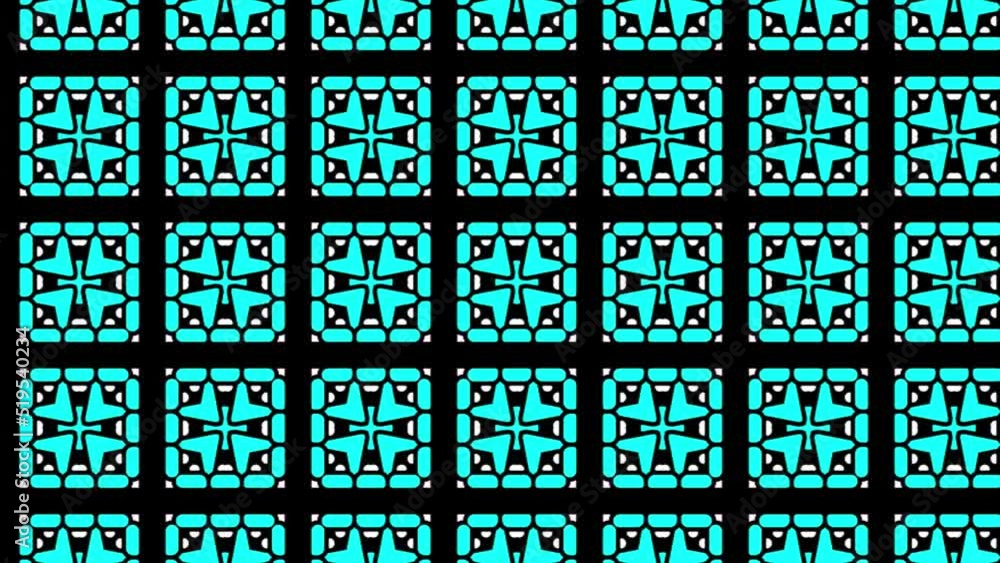 Poster a seamless tile pattern in black and turquoise colors background slide animation right to left