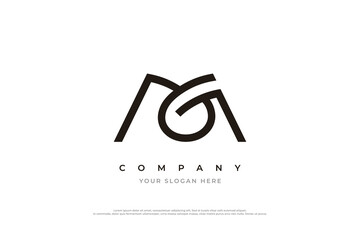 Initial Letter MG Logo Design Vector Template - obrazy, fototapety, plakaty