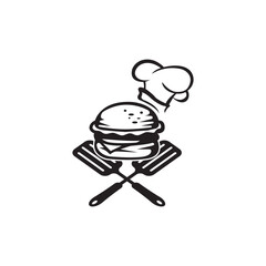 Burger logo vector icon illustration
