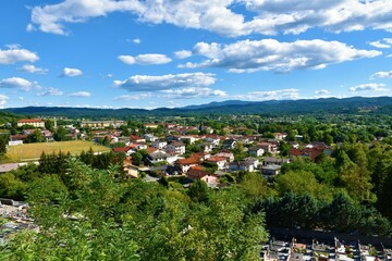 Fototapeta na wymiar View of the town of Ilirska Bistrica in Notranjska region of Slovenia