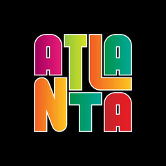 Atlanta Typography poster. T-shirt fashion Design. Template for poster, print, banner, flyer.