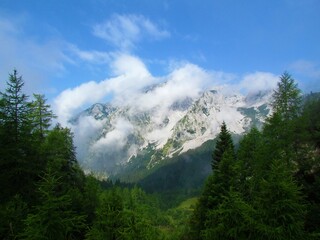 View of Stol mountain in Karavanke mountains, Gorenjska, Slovenia