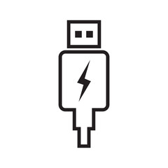 USB plug cable icon technology, connect device sign, electronic portable symbol ,vector illustration 