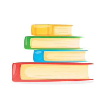 Stack of colorful books or textbooks, vector isolated cartoon illustration, back to school concept.