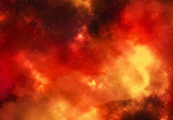 Space background with stardust and shining stars. Realistic cosmos and color nebula. Colorful galaxy. 3d illustration