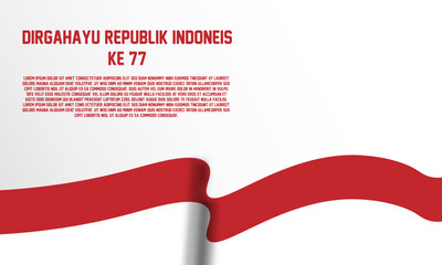 abstract background geometric mock up red and white flag independence day indonesia 77 eps 10