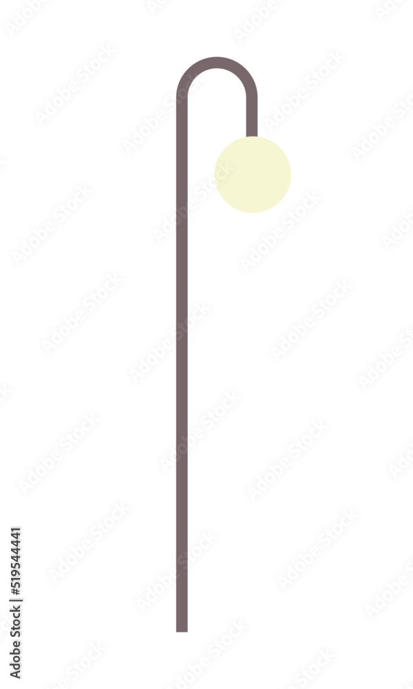 Poster streetlight with round lamp semi flat color vector object. city illumination. full sized item on whi
