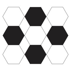 black and white hexagon background honeycomb pattern, vector illustration