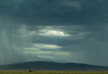 Obraz na płótnie Canvas dramatic storm clouds over mountains