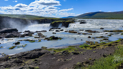 View at Godafoss waterfall in Iceland