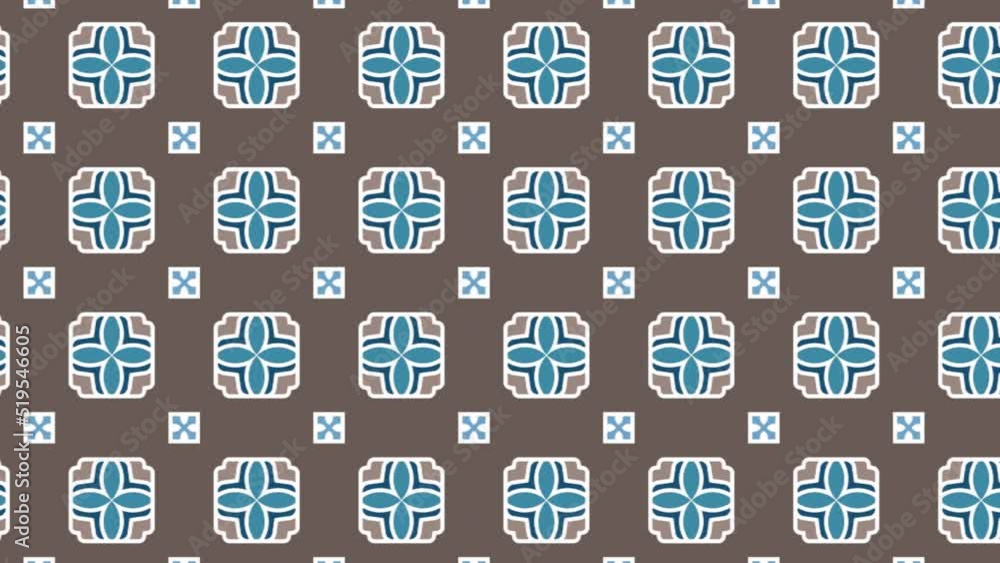 Poster 3d rendering of the seamless tile pattern slide animation. panning