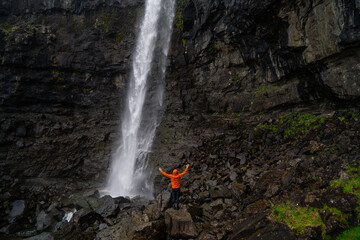 Fossá Waterfall is the tallest waterfall in the Faroe Islands. The waterfall drops in two levels and is located on Streymoy island.