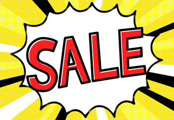 セール　集中線背景　黄色