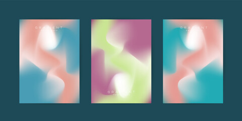 Set of abstract pastel colorful background. New Trendy gradient color, blue, pink, light blue darrk background design