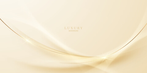 Elegant white background with elegant golden elements. Modern 3D Abstract Vector Illustration Design