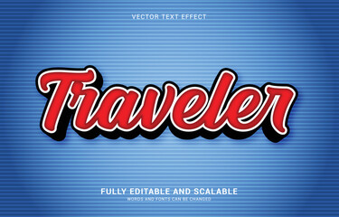 editable text effect, Traveler style