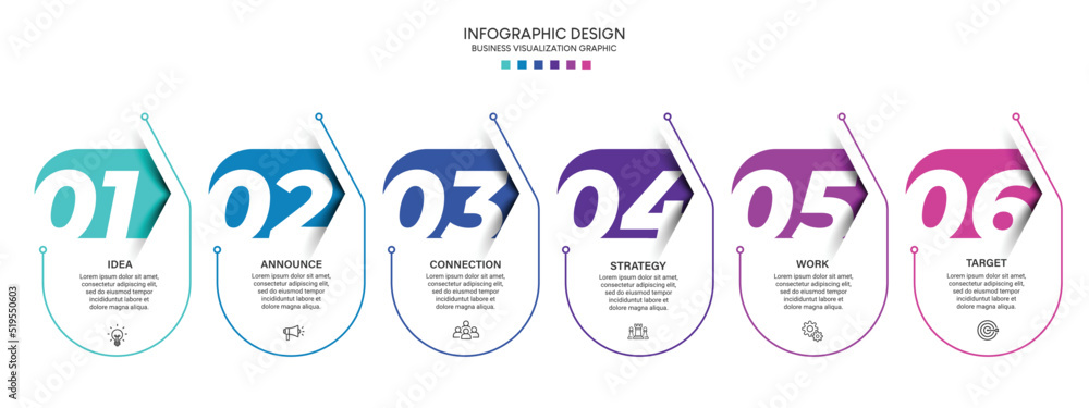 Leinwandbilder business visualization infographic design template with options, steps or processes. can be used for