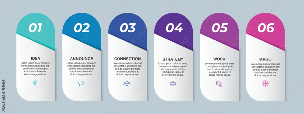 Poster business visualization infographic design template with options, steps or processes. can be used for
