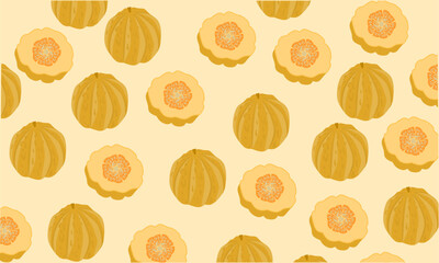 modern design cantaloupe fruit patternmodern design cantaloupe fruit pattern