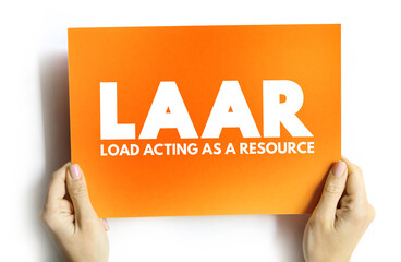 LAAR - Load acting as a resource acronym on card, abbreviation concept background - obrazy, fototapety, plakaty