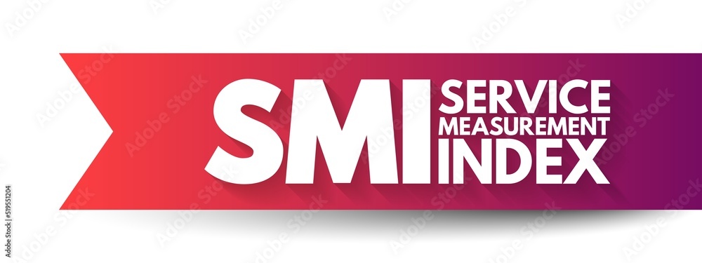 Poster SMI Service Measurement Index - application framework that defines method for the calculation of a relative index, which may be used to compare IT services, acronym text concept background
