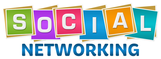 Social Networking Colorful Blocks Text 