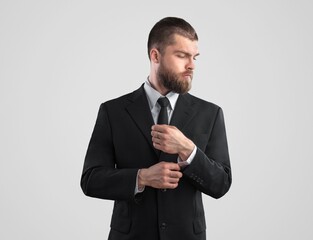 Handsome and friendly businessman smile in formal suit