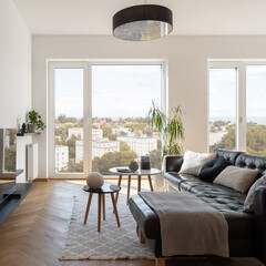 Living room with big windows