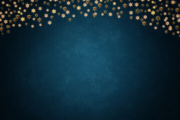 dark blue cement wallpaper texture with shiny golden star background