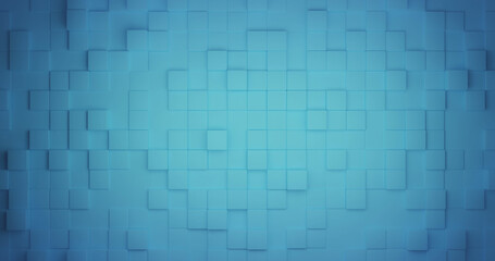 Image of moving tile wall over blue background