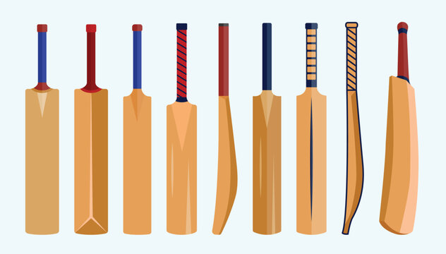 Cricket Bat Illustrations Clip Art Best Unique Set Design, White Background With Premium Vector File Free Download. Creative Concept And Hi-Quality Design.