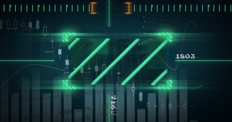 Image of moving shapes over data processing