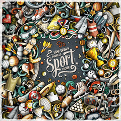 Sports vector doodles frame design