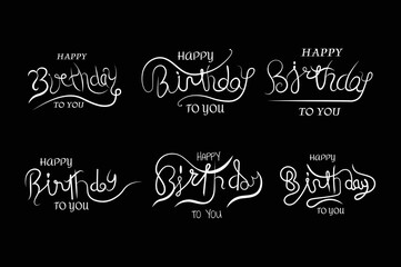 birthday calligraphy style design bundle