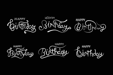 birthday calligraphy style design bundle