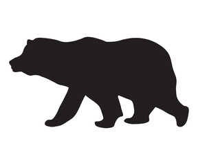 Obraz na płótnie Canvas black silhouette,shadow of a brown bear