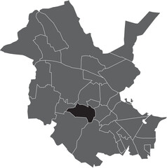 Black flat blank highlighted location map of the 
BRANDENBURGER VORSTADT DISTRICT inside gray administrative map of Potsdam, Germany