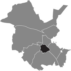 Black flat blank highlighted location map of the 
INNENSTADT BOROUGH inside gray administrative map of Potsdam, Germany