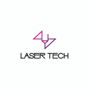 
Illustration consisting of an image of a laser cutting machine in the form of a symbol or logo