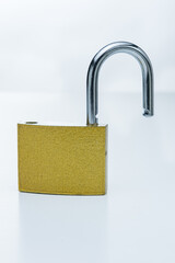 Simple Gold Lock on White Background
