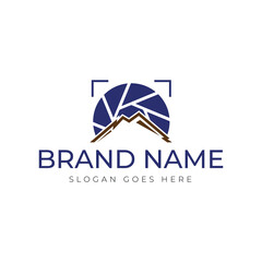 Photography Logo Featuring a Mountain Figure