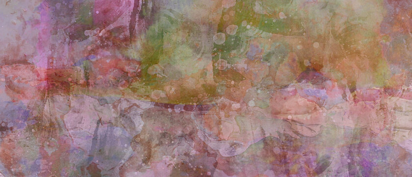 Hintergrund oder Textur mit grünen und pinkfarbenen  Wasserfarben